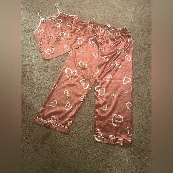 Heart Print Women's Sleepwear Set - Picture 2 of 3